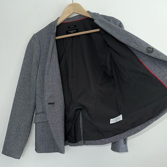 TALBOTS Aberdeen Herringbone Knit Blazer - Picture 8 of 12